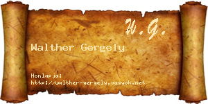 Walther Gergely névjegykártya